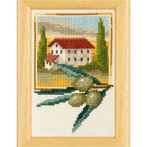 Tuscan Olives Counted Miniature Cross Stitch Kit by Vervaco - PN-0144860