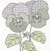 Blackwork Pansies Kit by Bothy Threads