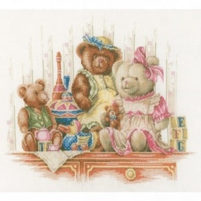 Bears and Toys Cross Stitch Kit by Lanarte - PN168381