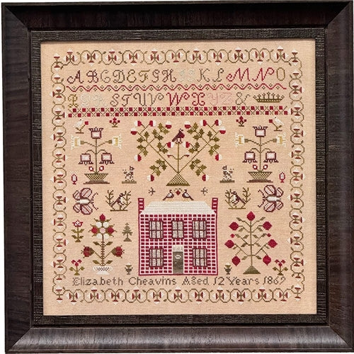 Elizabeth Cheavins 1869 Sampler and Pinwheel Cross Stitch Chart by Fox and Rabbit