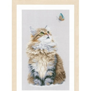 Forest Cat Cross Stitch Kit by Lanarte - PN171041