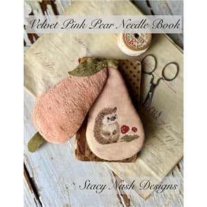 Velvet Pink Pear Needle Book Cross Stitch Chart by Stacy Nash