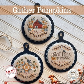 Gather Pumpkins Cross Stitch Chart by Hands on Design