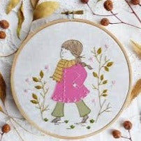 Girl in a Pink Coat Embroidery Kit by Tamar Nahir-Yanai