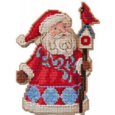 Santa and Cardinal Birdhouse - Jim Shore Cross Stitch Kit (2024 Series) by Mill Hill