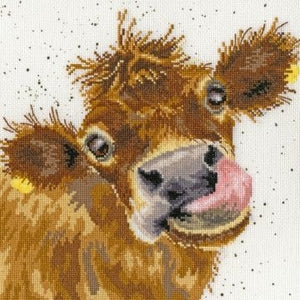 Moo Cross Stitch Kit by Wrendale Designs