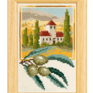 Tuscan Olives Counted Miniature Cross Stitch Kit by Vervaco - PN-0144861