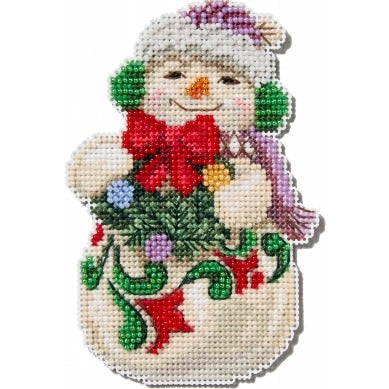 Snowman with Earmuffs - Jim Shore Cross Stitch Kit (2024 Series) by Mill Hill