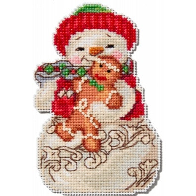 Snowman with Gingerbread - Jim Shore Cross Stitch Kit (2024 Series) by Mill Hill