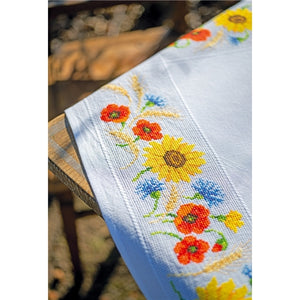 Wildflowers counted Cross Stitch Tablecloth Kit by Vervaco - PN-0013043