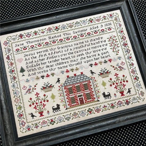 Jane Thompson 1838 Cross Stitch Chart by The Scarlett House