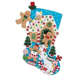 Bucilla 18 Felt Christmas Stocking Kit - Gingerbread Dreams