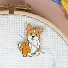 Royal Corgi Dog Magnetic Needle Minder by Caterpillar Cross Stitch