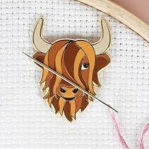 Highland Cow Magnetic Needle Minder by Caterpillar Cross Stitch