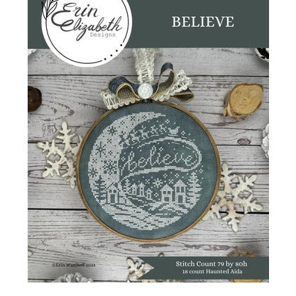 Believe Cross Stitch Chart by Erin Elizabeth Designs