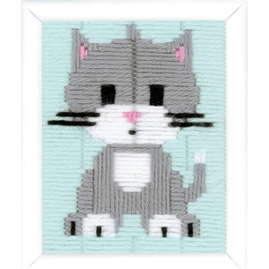 Grey Cat Longstitch Kit by Vervaco (4 Creative Kids)