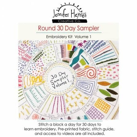 Round 30 Day Sampler Embroidery Kit Volume 1 by Jennifer Heynen