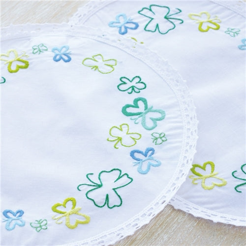 Butterflies in Green Tones - Set of 3 Doilies Embroidery Kit by Vervaco