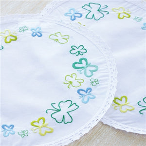 Butterflies in Green Tones - Set of 3 Doilies Embroidery Kit by Vervaco