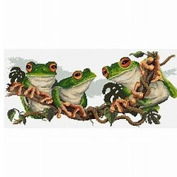 Green FrogsCross Stitch Chart by Country Threads