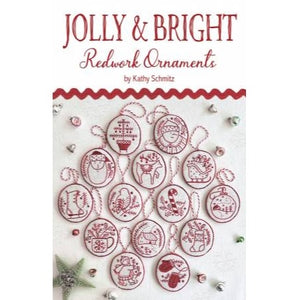 Jolly and Bright Redwork Ornaments Embroidery Pattern by Kathy Schmitz