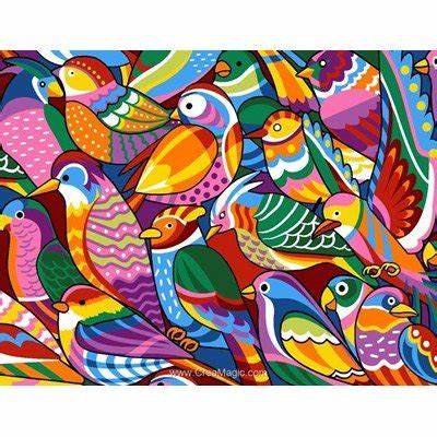 Coloured Birds Tapestry Canvas by Margot - 133.3569