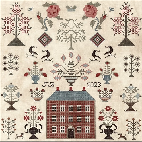 Red Manor Sampler Cross Stitch Chart by The Scarlett House