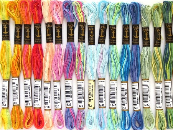 27 VARIEGATED ANCHOR COTTON EMBROIDERY THREAD / SKEIN / FLOSS